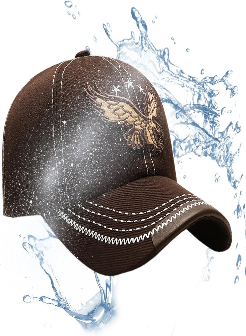 GGOOT Baseball Cap with Eagle Embroidered - Trucker Hat Eagle Pattern Embroidery Men's Hat Women's Hat - Eagle Embroidered Cap, Creative Baseball Cap Eagle Hat Sun Shade Embroidered Peaked Cap - Image 1