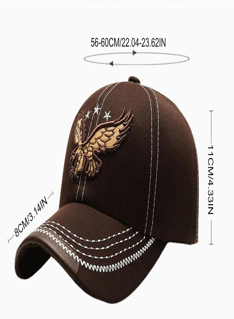 GGOOT Baseball Cap with Eagle Embroidered - Trucker Hat Eagle Pattern Embroidery Men's Hat Women's Hat - Eagle Embroidered Cap, Creative Baseball Cap Eagle Hat Sun Shade Embroidered Peaked Cap - Image 4
