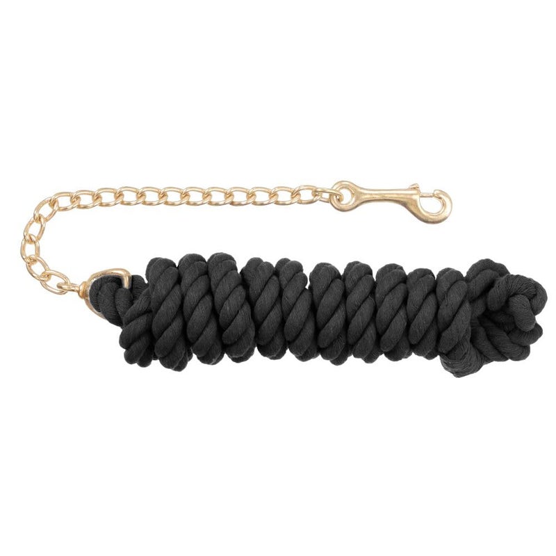 Tough 1 Braided Cotton Lead with Chain Black 8 12
