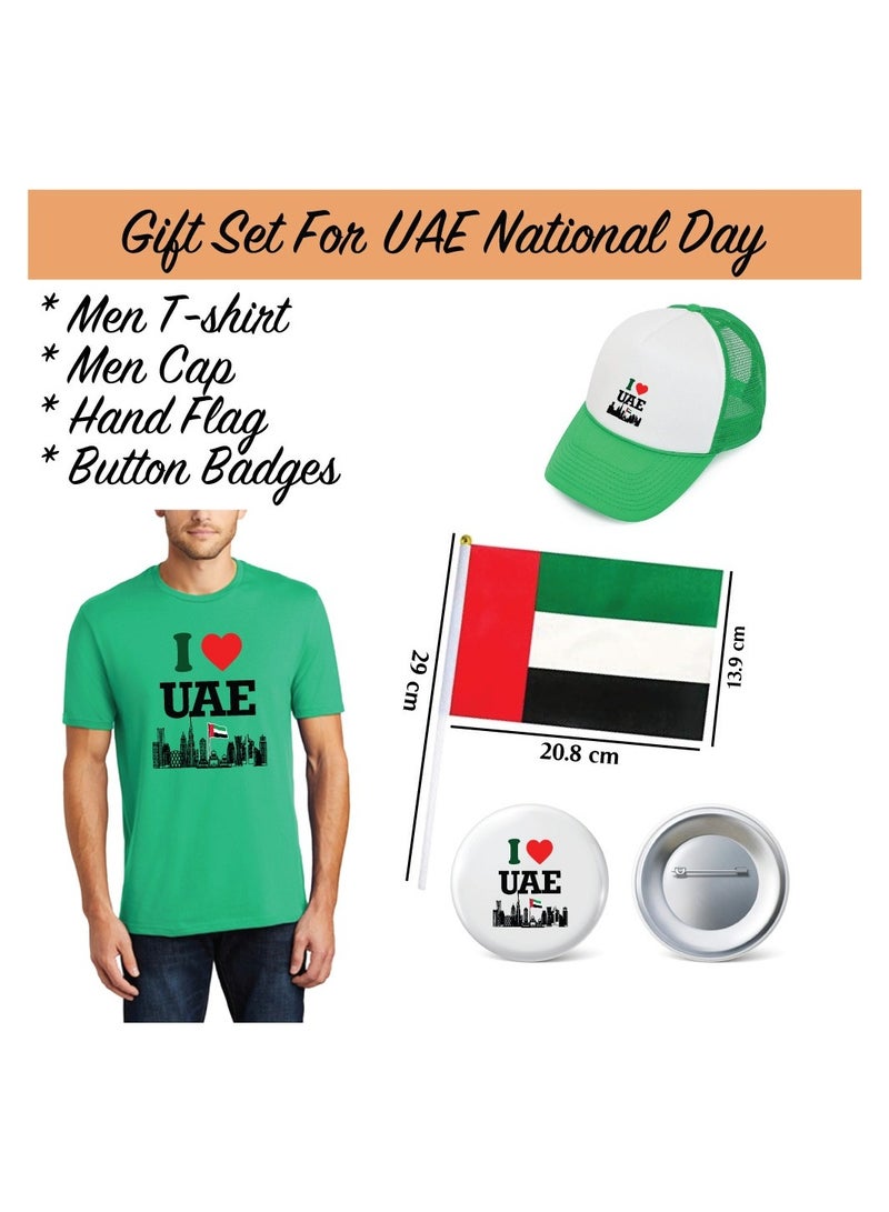 Adult Mens UAE T-shirt - Cap - Flag and Badge Pack of 4 Combo - Image 2