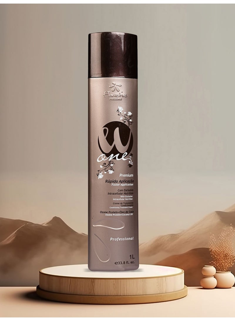 فلوراكتيف دبليو ون نانو بروتين نانوبلاستيا - علاج احترافي لفرد الشعر بخطوة واحدة، خالي من الفورمالديهايد، 1 لتر - Image 2