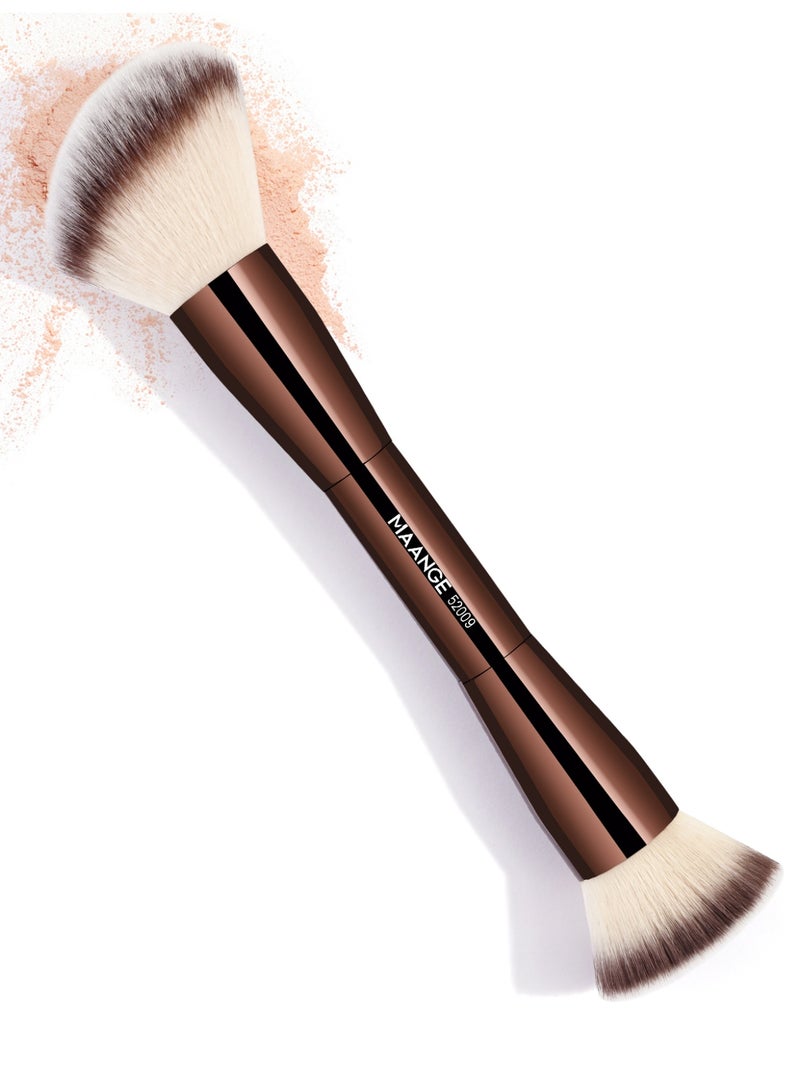 MAANGE Foundation Makeup Brush, Double Ended Makeup Brushes, Applying Liquid or Powder, Blush, Cream, Primer, for Contouring Blending Foundation Blush Brush Brown - Image 4