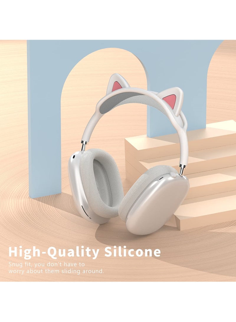 Loquat Cute Cat Ears Headband Cover for AirPods Max, Soft Silicone Headphone Protectors with Comfort Cushion, Top Pad Protector Sleeve - Image 2