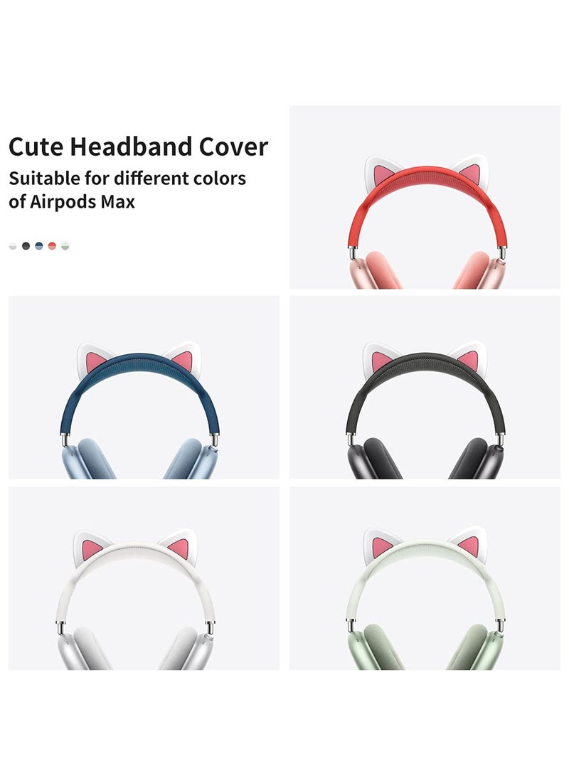 Loquat Cute Cat Ears Headband Cover for AirPods Max, Soft Silicone Headphone Protectors with Comfort Cushion, Top Pad Protector Sleeve - Image 3