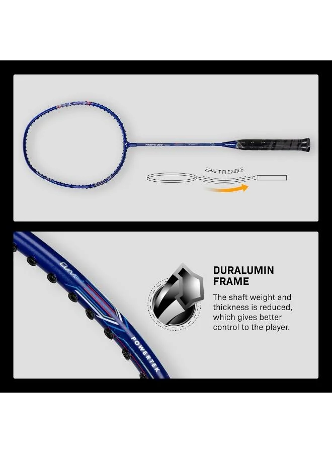 هندرد مضرب تنس الريشة باور تيك  برو جرافيت مشدود مع غطاء رأس