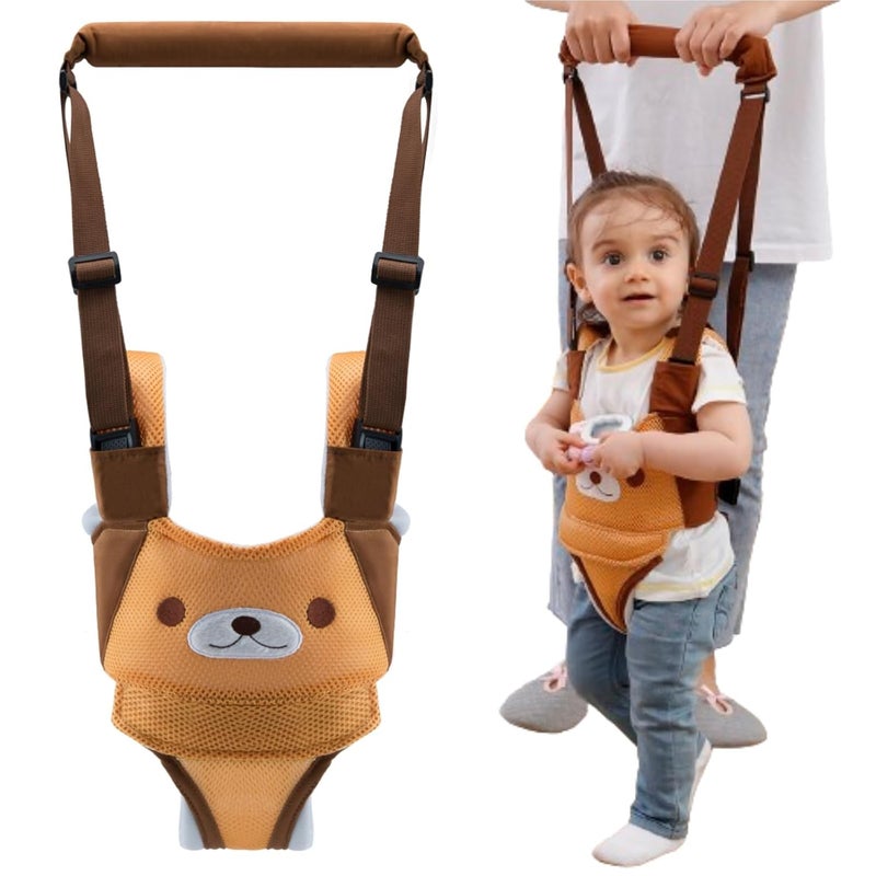 AVIZCVE Baby Walking Harness, Handheld Kids Walker Helper, New Upgrade Breathable and Adjustable Toddler Infant Walker Harness Assistant Belt with Instructions for 7-24 Month (Breathable Yellow Bear) - Image 1