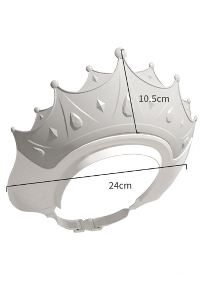 Aissiora Baby Shower Caps Shield, Adjustable Silicone Shower Caps for Kids Waterproof Shampoo Hat for Children Toddler Visor Hat for Eye and Ear Protection Cute Crown Shape Makes Bath More Fun  - Image 2