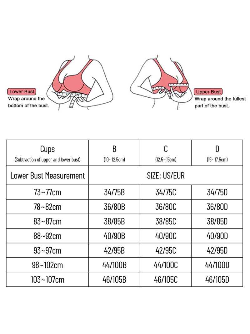 Women Lace Bra with Underwire Thin Padded Plus Size Bras - Image 4