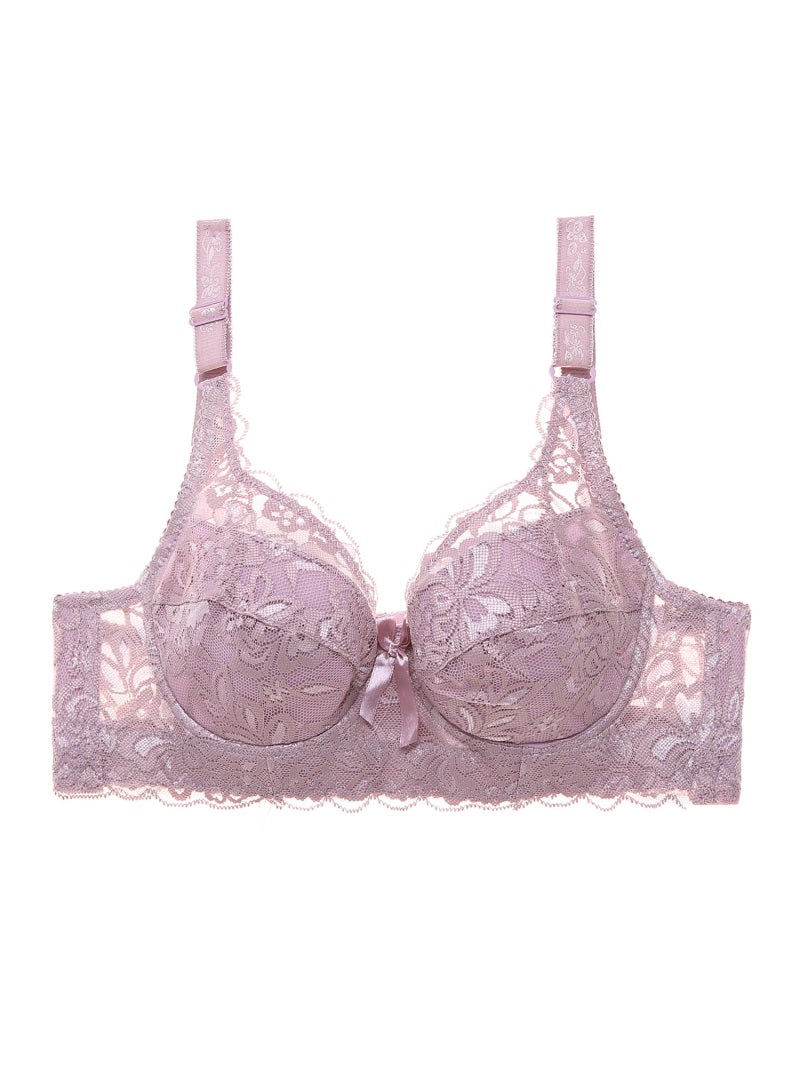 Women Lace Bra with Underwire Thin Padded Plus Size Bras - Image 1
