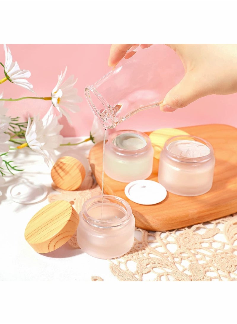 KASTWAVE - Round Frosted Empty Sample Jars with Leakproof Lids Makeup Sample Containers, for Makeup Lip Scrub Balm Lotions Sample Eye Creams DIY(4 PACK 30ML) - Image 1