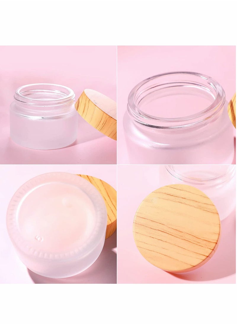 KASTWAVE - Round Frosted Empty Sample Jars with Leakproof Lids Makeup Sample Containers, for Makeup Lip Scrub Balm Lotions Sample Eye Creams DIY(4 PACK 30ML) - Image 1
