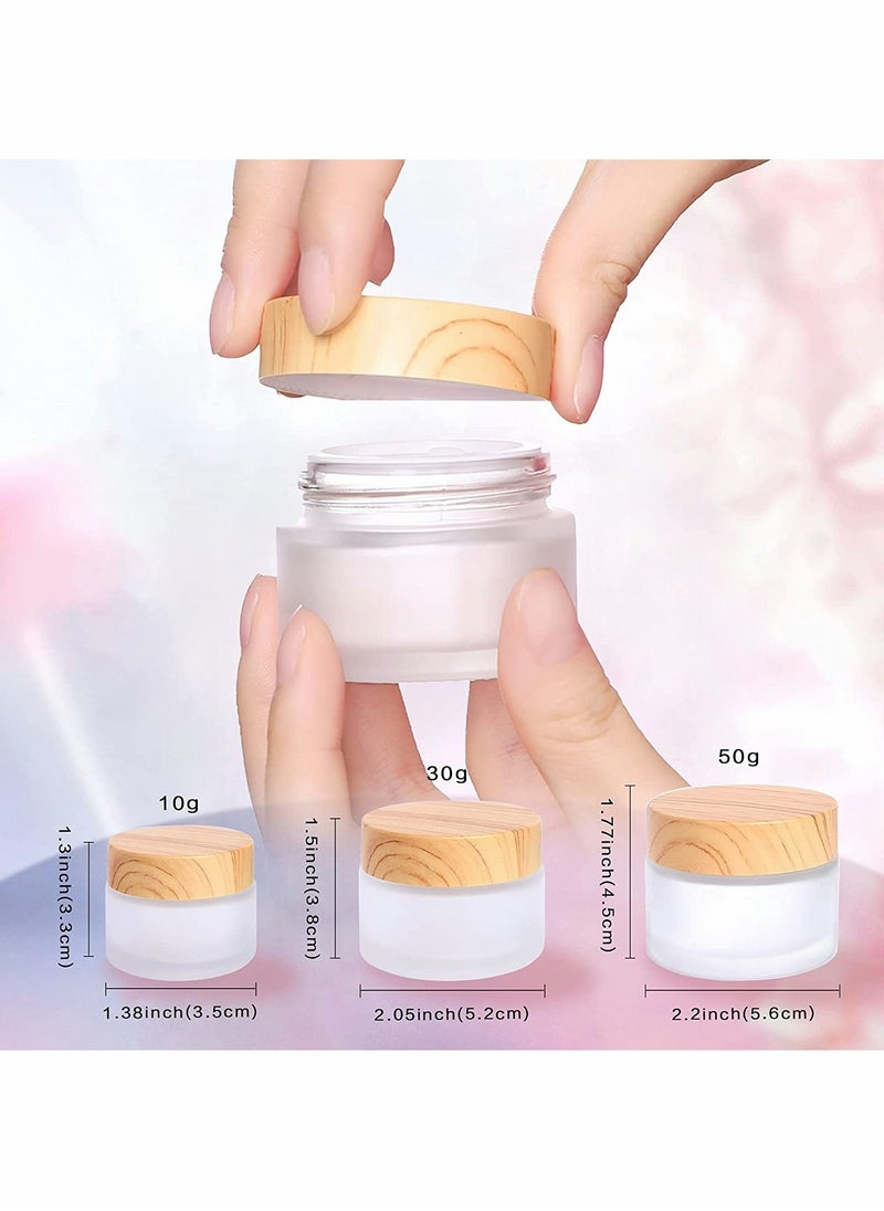 KASTWAVE - Round Frosted Empty Sample Jars with Leakproof Lids Makeup Sample Containers, for Makeup Lip Scrub Balm Lotions Sample Eye Creams DIY(4 PACK 30ML) - Image 1