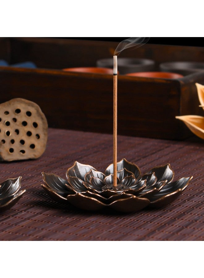 SLKIJDHFB SLKIJDHFB Incense Burner - Lotus Stick Incense Holder 6 Incense Holes with Detachable Ash Catcher 2Pcs  - Image 4