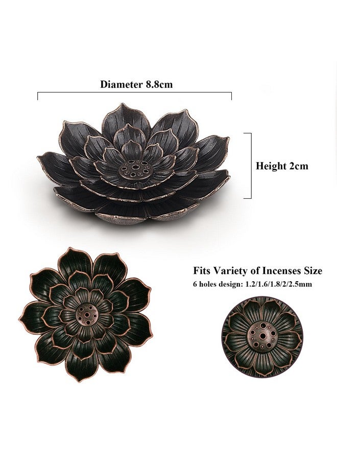 SLKIJDHFB SLKIJDHFB Incense Burner - Lotus Stick Incense Holder 6 Incense Holes with Detachable Ash Catcher 2Pcs  - Image 2