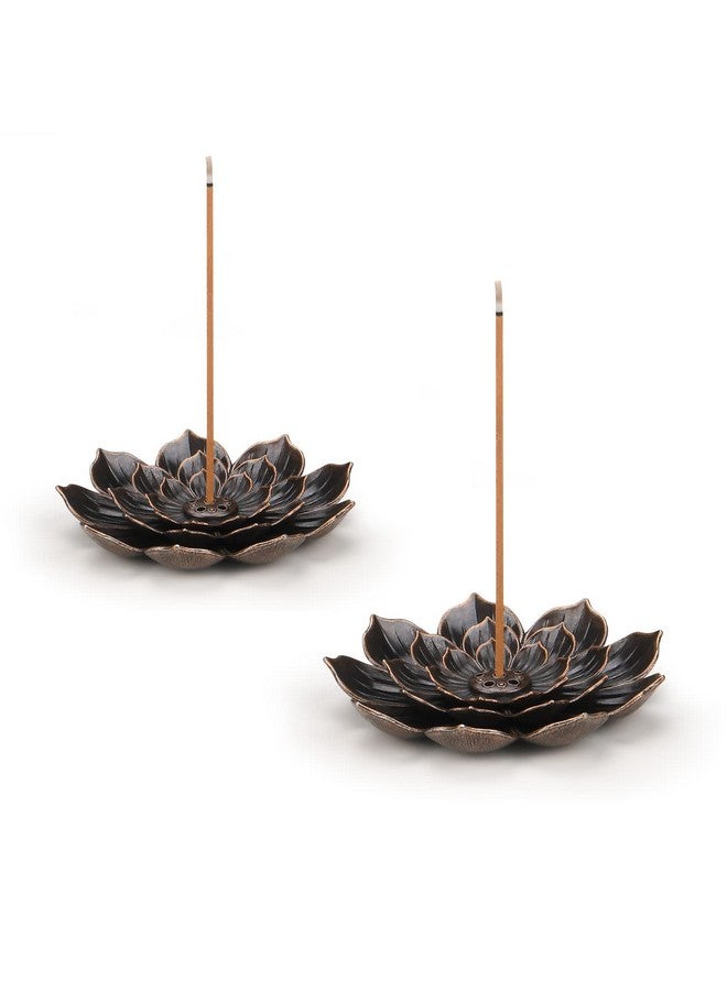SLKIJDHFB SLKIJDHFB Incense Burner - Lotus Stick Incense Holder 6 Incense Holes with Detachable Ash Catcher 2Pcs  - Image 1