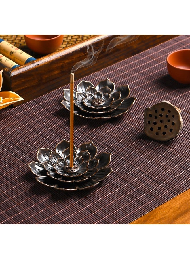 SLKIJDHFB SLKIJDHFB Incense Burner - Lotus Stick Incense Holder 6 Incense Holes with Detachable Ash Catcher 2Pcs  - Image 3