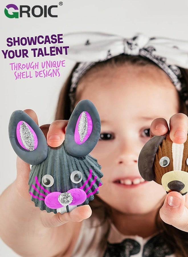 GROIC Kids Sea Shell Painting Kit, DIY Sea Shell Painting Set, Arts & Crafts Gifts for Boys and Girls,  Creative Art Activities Toys Gift for Birthday, Party, Summer Supplies - Image 5