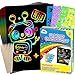 ZMLM Scratch Paper Art Crafts Kids Gifts 100PCS Rainbow Scratch Paper Art for 3 4 5 6 7 8 9 Years Old Girls Boys Arts and Crafts for Kids 46 Birthday Gifts Toys and Party Favors Blue - Image 3
