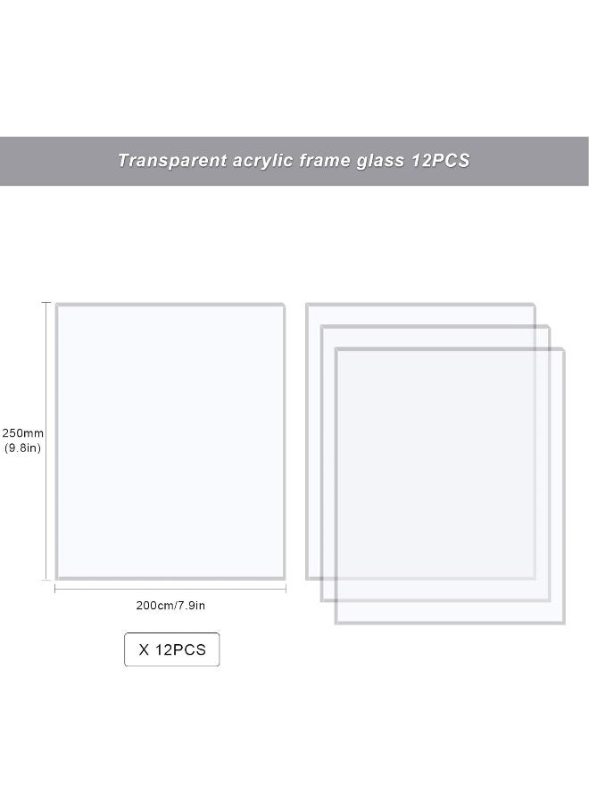 ARS 12 Pieces Transparent Clear Acrylic Sheets, 8x10 Inch x 0.04inch Thick Acrylic Board Clear Plexiglass Panels Sheet for Photo Picture Frame Glass Replacement DIY Projects Display - Image 4