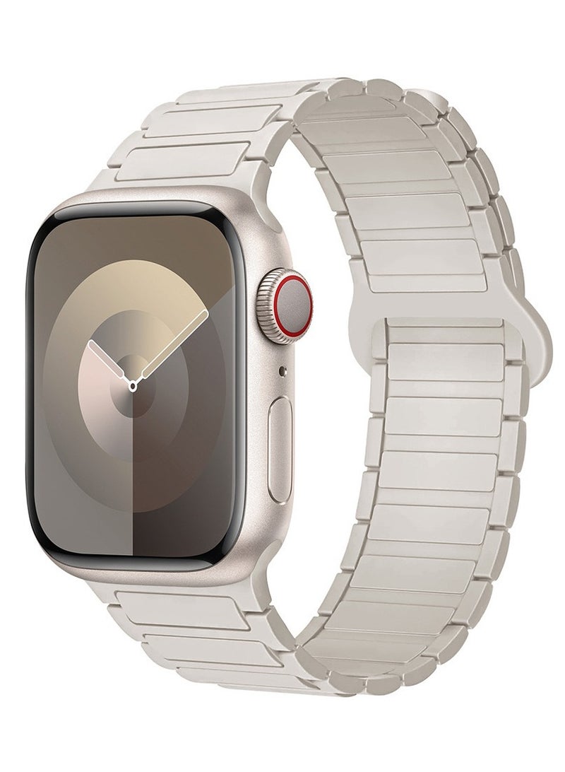 Magnetic Silicone Band for Apple Watch Ultra Ultra2/ 9 8 7 6 5 4 3 2 1 SE,Soft Silicone Waterproof Strap Wristbands Compatible with  iWatch Series Ultra 49mm 45mm 44mm 42mm Women Men - Image 1