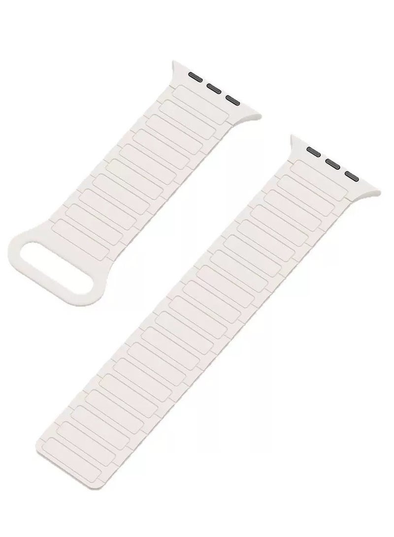 Magnetic Silicone Band for Apple Watch Ultra Ultra2/ 9 8 7 6 5 4 3 2 1 SE,Soft Silicone Waterproof Strap Wristbands Compatible with  iWatch Series Ultra 49mm 45mm 44mm 42mm Women Men - Image 2