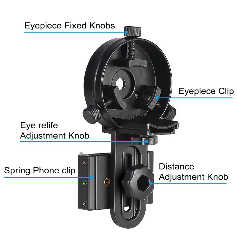 CELTICBIRD - Upgrade Smartphone Scope Adapter Spotting Scope Phone Adapter - Precision Metal Telescope Phone Mount for Spotting Scopes, Binoculars, Monocular, Telescope, Microscope - Image 3