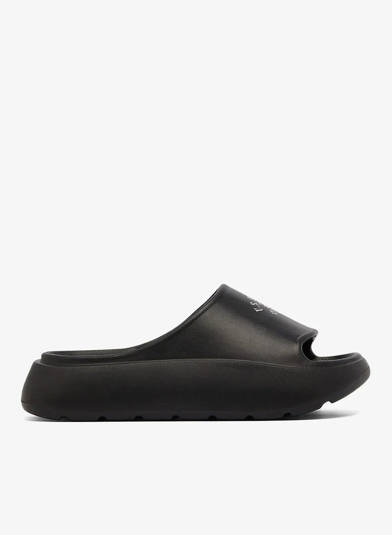 U.S. Polo Assn. Women's Black Slides - High-Quality Sole Lightweight Shoes & Trendy Design Shoes
