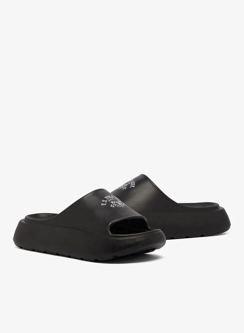 U.S. Polo Assn. Black Women's Black Slides - High-Quality Sole Lightweight Shoes & Trendy Design Shoes for Women | Best Price UAE