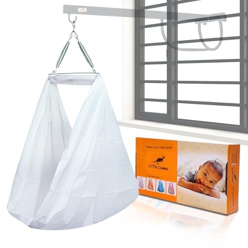 Little Chime White Cotton Swing Cloth with Spring Set and Mosquito Net/Jhula/Jhoola/Cotton Cradle Cloth/Hanging Swing/Cradle Cloth (White, Large) - Image 1