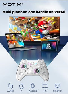 Motim Wireless Gamepad Compatible with Switch/Steam/PC/Android/IOS, Adjustable RGB Lighting Gaming Controller, Programmable Gamepad, Hall Effect Trigger, Turbo, Simulate True Vibration and Precise Button  - Image 5