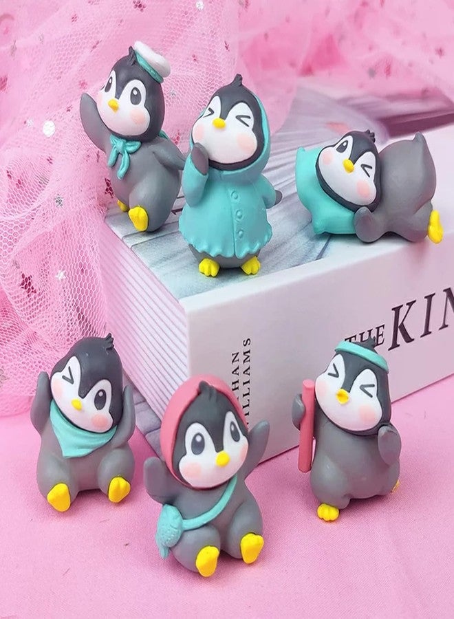 ascension Set of 6 Pieces Cute Miniature Penguin for Home, Garden, Living Room, Car Dashboard, Restaurant Decoration and Cake Decoration Items Penguin Miniatures Unique Gifts - Image 1