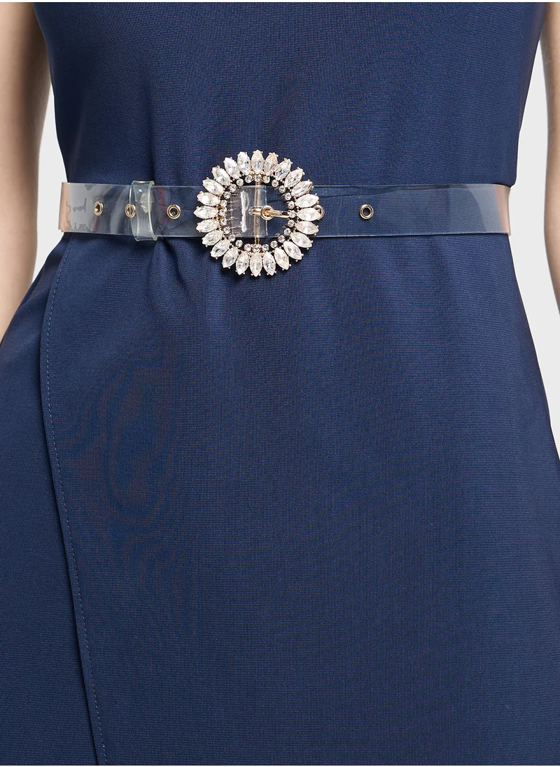 ايلا Embellished Floral Buckle Belt