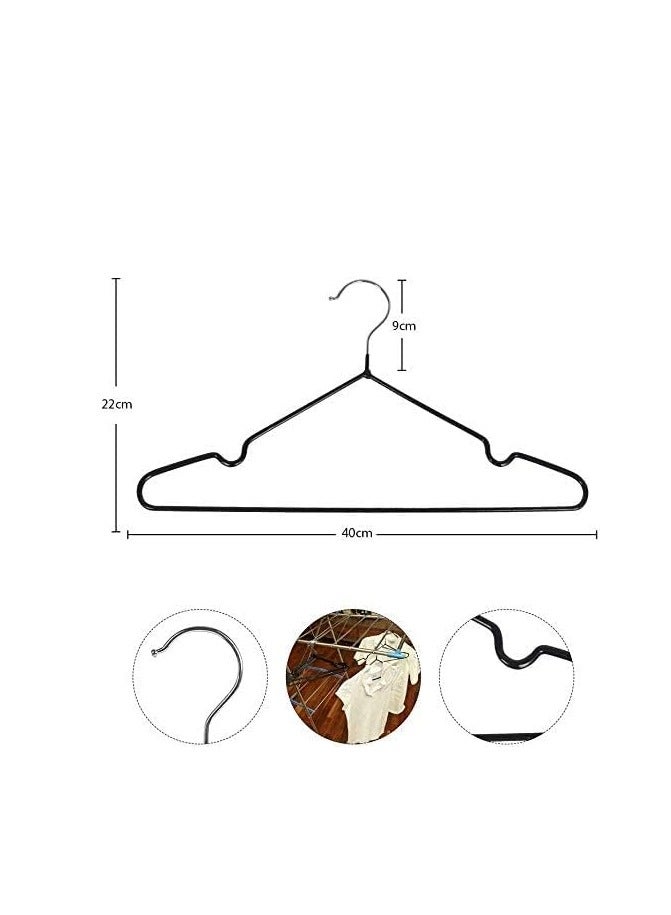 10-Piece Metal Wire Hanger Black/Silver 40x22 cm - Image 2