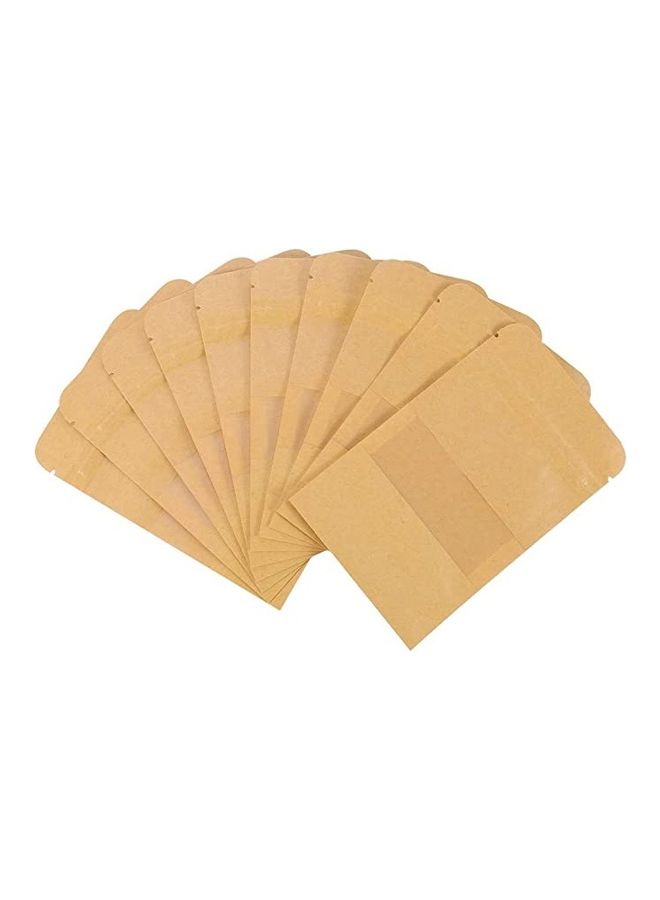 100-Piece Food Resealable Zip Bags Brown 14x9cm - Image 1