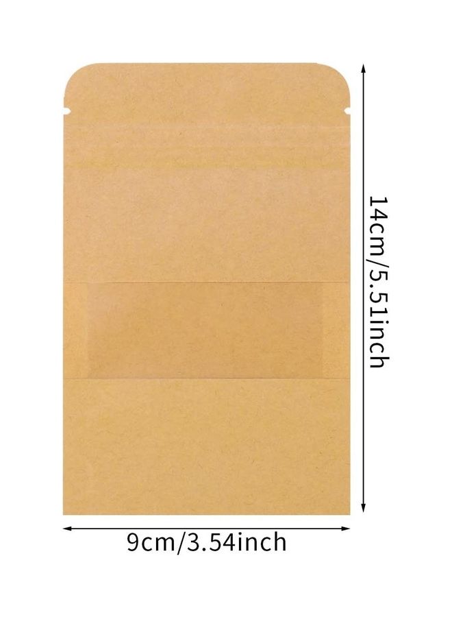 100-Piece Food Resealable Zip Bags Brown 14x9cm - Image 2