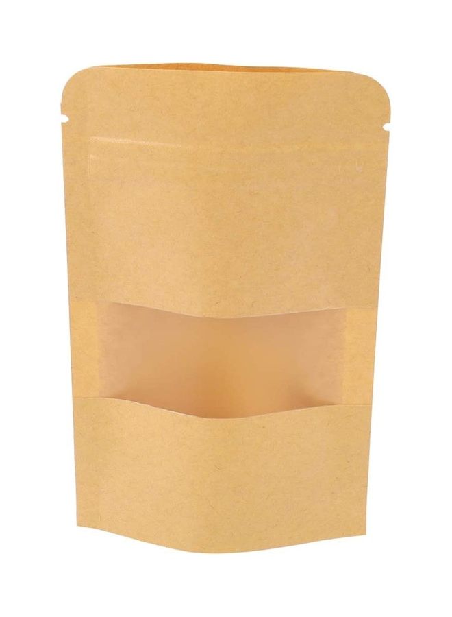 100-Piece Food Resealable Zip Bags Brown 14x9cm - Image 3