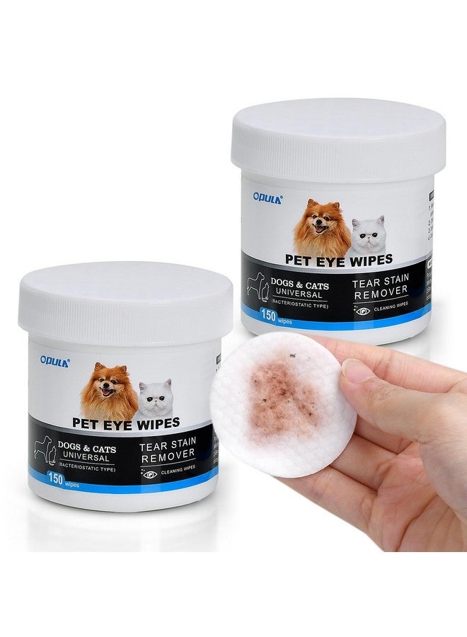 OPULA Dog Eye Wipes Biodegradable 300 Count, Cat Dog Eye Cleaner, Pet Tear Stain Remover Wipes, Dog Eye Cleaning Wipes, Eye Cleaner Pads, Unscented Gentle Pet Tear Wipe - Image 1