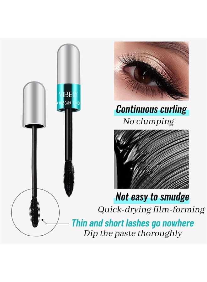 Vibely ماسكارا Vibely من Lash Cosmetics، ماسكارا Vibely تطيل الرموش 5 مرات وتمنع تساقطها، ماسكارا Thrive 2 في 1، ماسكارا من ألياف الحرير رباعية الأبعاد، ماسكارا Vibely سوداء لإطالة الرموش وتكثيفها بشكل طبيعي، تدوم طويلاً (أسود) - Image 4