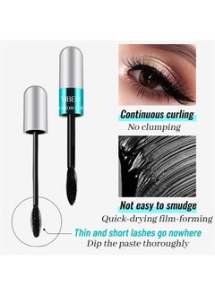 Vibely Lash Cosmetics Vibely Mascara, Vibely Mascara 5x Longer Waterproof 2 in 1 Thrive Mascara 4d Silk Fiber Lash Mascara Vibely Mascara Black for Natural Lengthening and Thickening Long-lasting (Black)  - Image 3