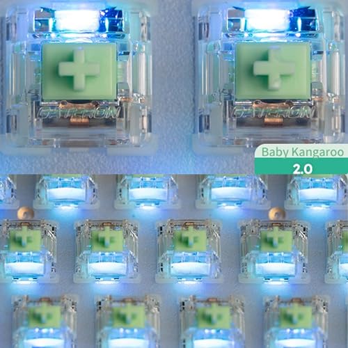 GATERON Baby Kangaroo 2.0 Keyboard Switches, Heavy Tactile RGB LED 5 Pin Green 22mm Dual-Stage Spring Factory Pre-lubed 59gf Key Switches for MX Mechanical Keyboard(35PCS) - Image 5