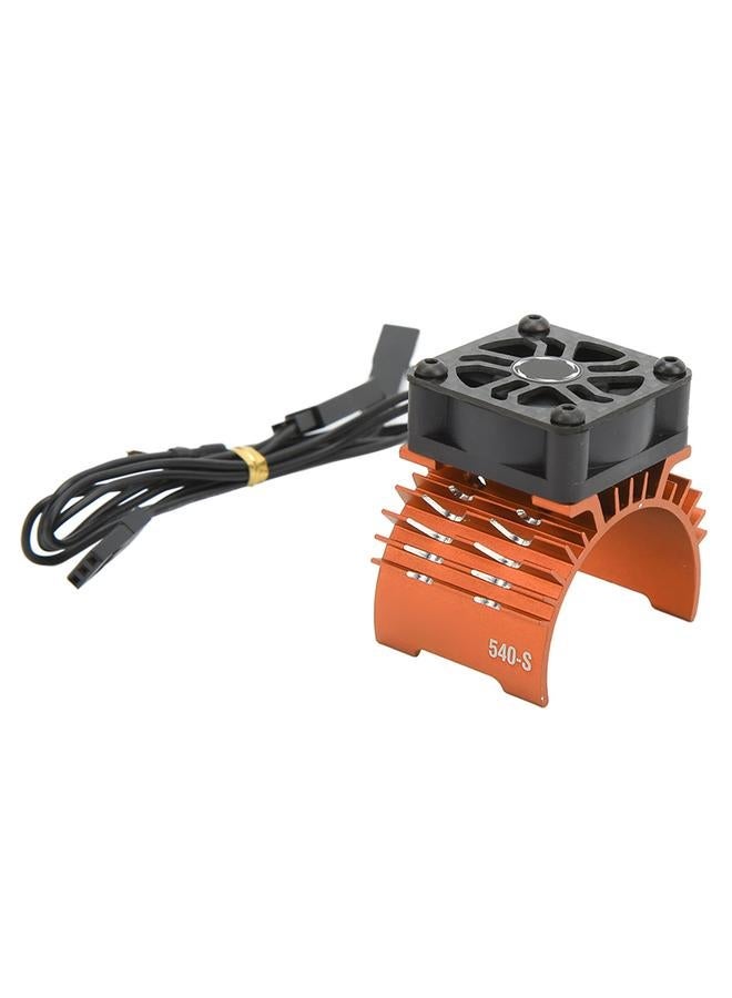 MUNTAQI Brushless Motor Cooling Fan 8.4V 28000RPM Strong Heat Dissipation Brushless Motor Dual Cooling Fan Orange - Image 1
