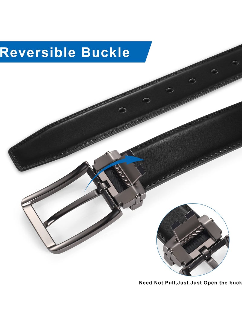 KASTWAVE Men's Belt, Reversible Leather Belt, Mens Belt Full Grain Genuine Leather Belts, 1 3/8" For Mens Dress Casual Golf Pants Shirts - Image 2