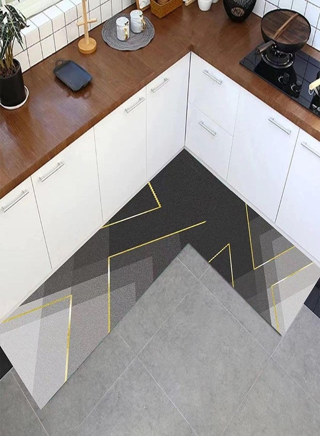 VHKD Rubber 2Pcs Kitchen Mat Combo Bathroom Rectangular Shape Door Mat Anti Slip Skid Bath Kitchen Mat Combo (Design 5), Multicolor - Image 1