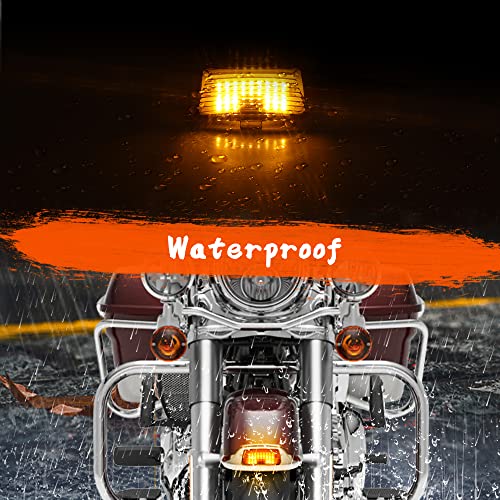 MotoParAcc DTR2017 Smoked Front Amber LED Fender Tip Lights for Harley Heritage, Sportster, Road Glide Touring Fatboy Softail Electra Glide FLHTC FLHTK FLTRU FLHTKL - Image 3
