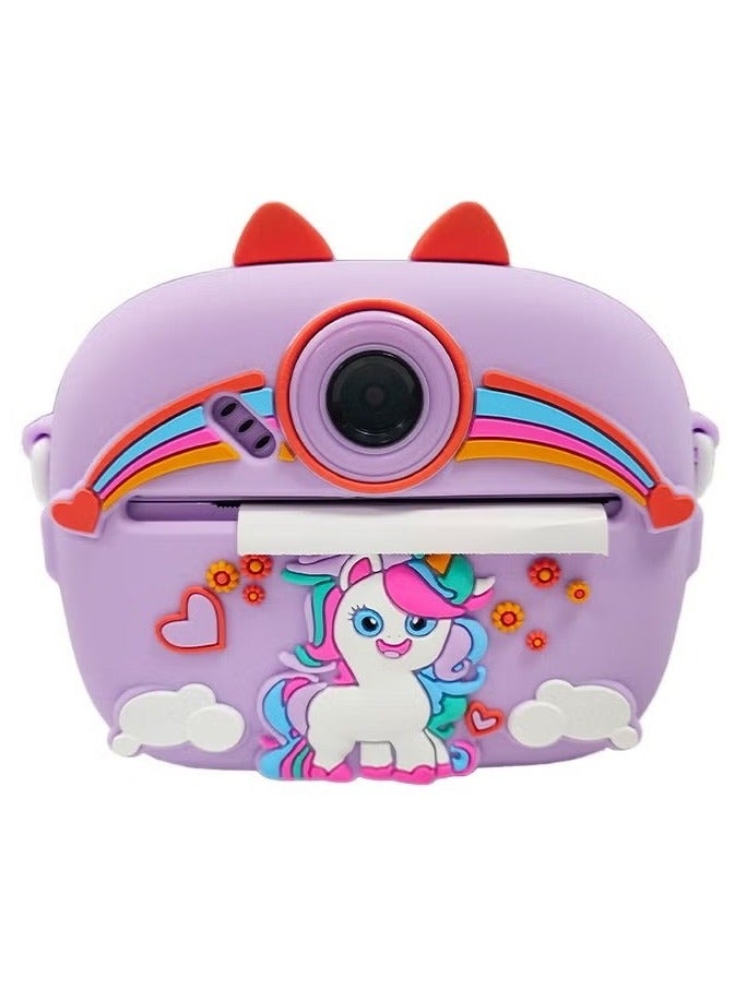 Instant Print Kids Camera 48MP Dual Lens with 2.4" IPS Screen, 1080P HD Video, MP3 Player, Games, Voice Recorder, Selfie Mode, Smart Focus, Funny Frames, No-Ink Thermal Printing with 3 Paper Rolls, Rechargeable 1000mAh Battery, Expandable Memory up to 128GB – Perfect Gift for Children Ages 4-12 - Image 1