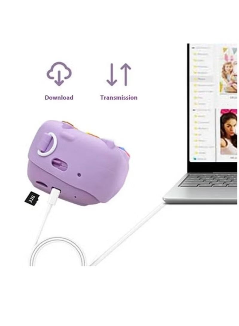 Instant Print Kids Camera 48MP Dual Lens with 2.4" IPS Screen, 1080P HD Video, MP3 Player, Games, Voice Recorder, Selfie Mode, Smart Focus, Funny Frames, No-Ink Thermal Printing with 3 Paper Rolls, Rechargeable 1000mAh Battery, Expandable Memory up to 128GB – Perfect Gift for Children Ages 4-12 - Image 4