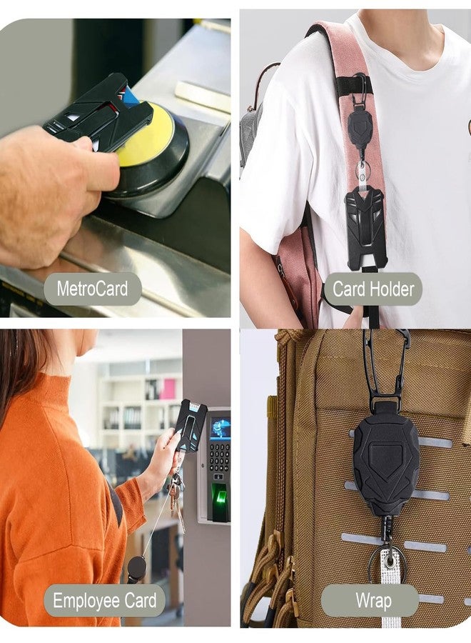 Jubobu ID Card Holder for Office,Retractable ID Card Pulley with Keychain and ID Card Cover,Anti-Lost Heavy-Duty Keychain with 80 CM Retractable - Image 5
