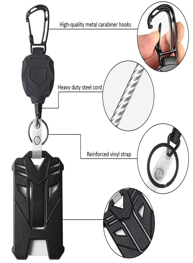 Jubobu ID Card Holder for Office,Retractable ID Card Pulley with Keychain and ID Card Cover,Anti-Lost Heavy-Duty Keychain with 80 CM Retractable - Image 4