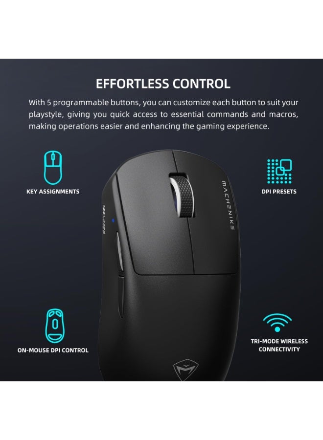 Machenike L7 Mix Wireless Gaming Mouse with RGB Backlit,26,000 DPI,PAW3395 Sensor,Ultra-Lightweight,Programmable Buttons,Long Battery Life,White Mouse Gaming for Laptop,PC,Mac - Image 3