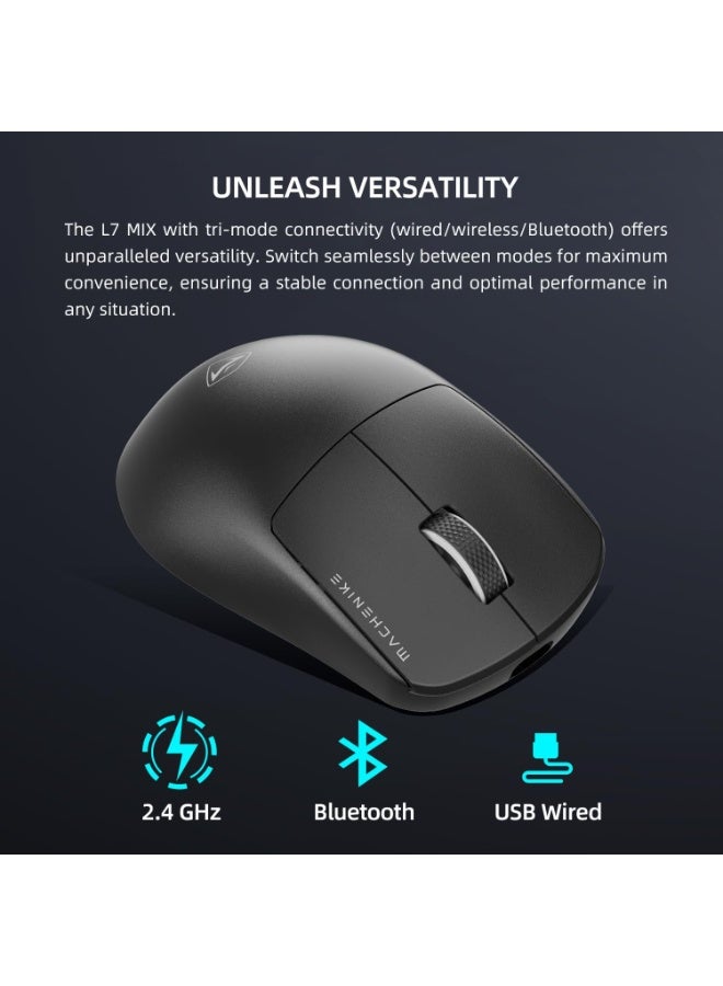 Machenike L7 Mix Wireless Gaming Mouse with RGB Backlit,26,000 DPI,PAW3395 Sensor,Ultra-Lightweight,Programmable Buttons,Long Battery Life,White Mouse Gaming for Laptop,PC,Mac - Image 2